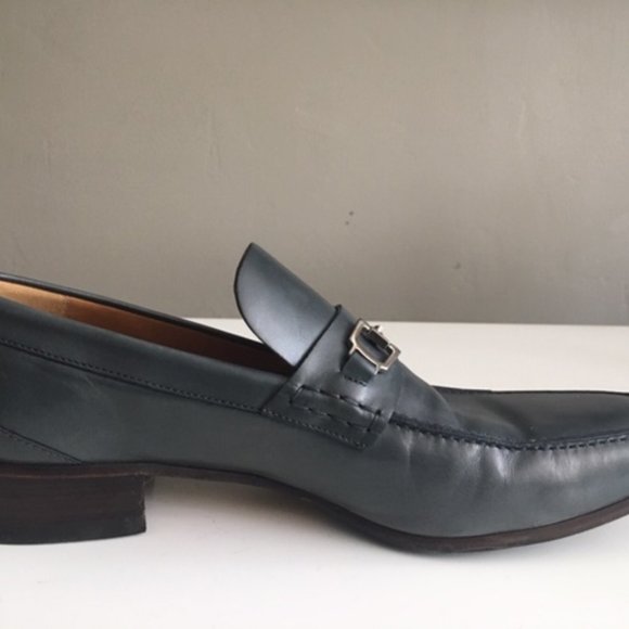 Gucci Men\'s Blue Leather Horsebit Loafers  sz 8.5 main image 6